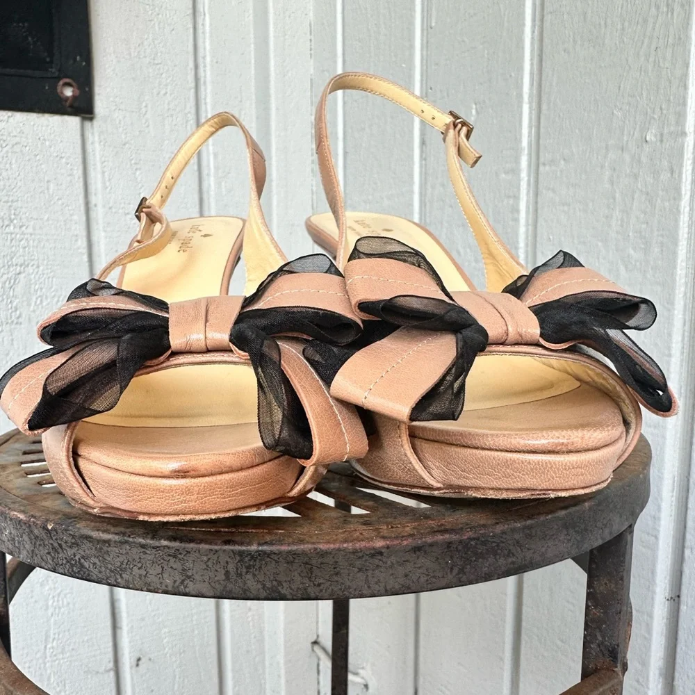 Kate Spade Billow Leather Slingback Heels size 8